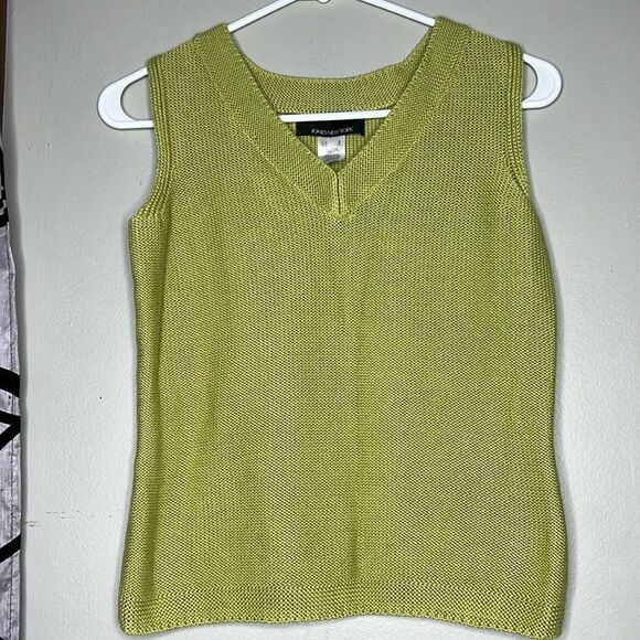 Jones New York V Neck Sweater Vest Green Color Size Small - Picture 1 of 9